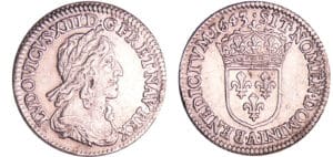 France - Louis XIII (1610-1643) - 1/12 d'écu du 2ème poinçon de Warin - 1643 A (Paris), Rose
