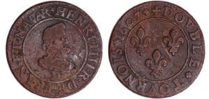 France - Henri IV (1589-1610) - Double tournois - 1607 D (Lyon)