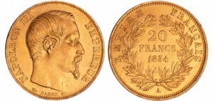 France - Napoléon III (1852-1870) - 20 francs tête nue 1854 A (Paris)