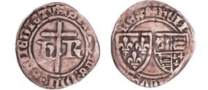 France - Henry VI de Lancastre (1422-1453) - Petit blanc aux écus - Rouen