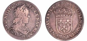 France - Louis XIV (1643-1715) - ¼ d’écu à la mèche longue - 1653 X (Amiens)