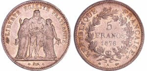 France - Troisième république (1871-1940) - 5 francs Hercule 1876 A (Paris)