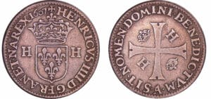 France - Henri IV (1589-1610) - Piéfort de poids double du douzain 1607 A (Paris)