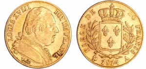 France - Louis XVIII (1815-1824) - 20 francs au buste habillé 1814 A (Paris)