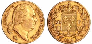 France - Louis XVIII (1815-1824) - 20 francs au buste nu 1819 A (Paris)