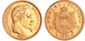 France - Napoléon III (1852-1870) - 20 francs tête laurée 1861 A (Paris)