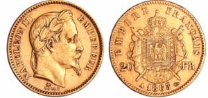 France - Napoléon III (1852-1870) - 20 francs tête laurée 1863 A (Paris)
