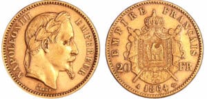 France - Napoléon III (1852-1870) - 20 francs tête laurée 1864 A (Paris)