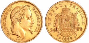 France - Napoléon III (1852-1870) - 20 francs tête laurée 1869 BB (Strasbourg)