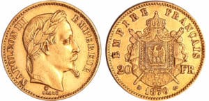 France - Napoléon III (1852-1870) - 20 francs tête laurée 1870 BB (Strasbourg)