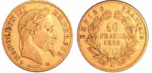 France - Napoléon III (1852-1870) - 10 francs tête laurée 1862 A (Paris) 10 petit