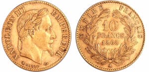 France - Napoléon III (1852-1870) - 10 francs tête laurée 1868 A (Paris)