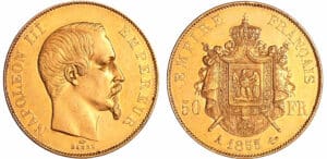 France - Napoléon III (1852-1870) - 50 francs tête nue 1855 A (Paris)