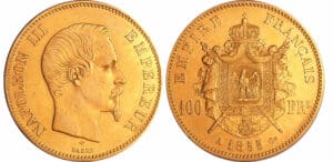 France - Napoléon III (1852-1870) - 100 francs tête nue 1855 A (Paris)