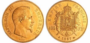 France - Napoléon III (1852-1870) - 100 francs tête nue 1857 A (Paris)
