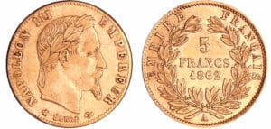 France - Napoléon III (1852-1870) - 5 francs tête laurée 1862 A (Paris)