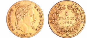 France - Napoléon III (1852-1870) - 5 francs tête laurée 1863 BB (Strasbourg)