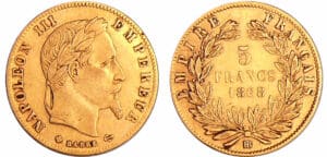 France - Napoléon III (1852-1870) - 5 francs tête laurée 1868 BB (Strasbourg)