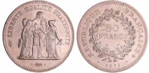 France - Cinquième république (1959- ) - 50 francs Hercule 1974 avec l'avers de la 20 francs