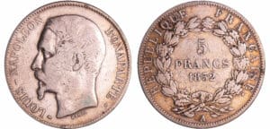 France - Louis Napoléon Bonaparte (1848-1852) - 5 francs 1852 A (Paris)