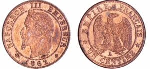 France - Napoléon III (1852-1870) - 1 centime tête laurée 1862 A (Paris)