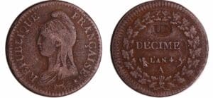 France - Directoire (1795-1799) - 1 décime Dupré - Modification du 2 décimes An 4 A (Paris)