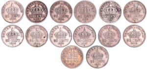France - Napoléon III (1852-1870) - 50 centimes tête laurée (14 monnaies)