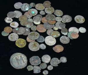 Romain - Lot de 60 monnaies argent billon bronze + 10 monnaies byzantines