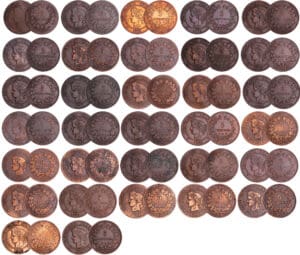 France - Troisième république (1871-1940) - 5 centimes Cérès lot de 32 monnaies dont la 1871 K