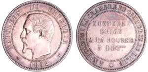 France - Napoléon III (1852-1870) - Module de la 10 centime - Viste de la bourse 3 décembre 1854
