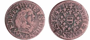 France - Berri - Maximilien III - Double tournois 1642 H