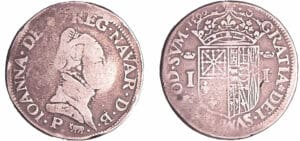 France - Navarre - Jeanne d'Albret - Teston 1568 (Pau)