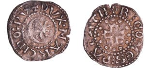 France - Provence - Marquisat de Provence - Raymond VII - Denier (Pont de Sorgues ou Mormas)
