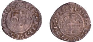 France - Provence - Jeanne et Louis de Tarente - Denier (Tarascon)