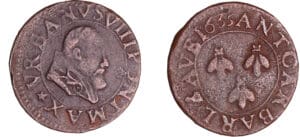 France - Comtat venaissin - Urbain VIII - Double tournois 1635 (Avignon)