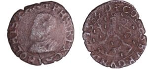 France - Franche-Comté - Philippe II - Double de cuivre 1589 (Dole)
