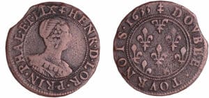 France - Lorraine - Henriette de Lorraine - Double tournois 1633 - Frappe médaille - Phalsbourg Lixhein