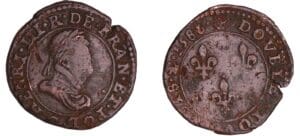 France - Henri III (1574-1589) - Double tournois - 1586 C (Saint-Lô)