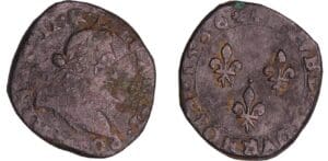 France - Henri III (1574-1589) - Double tournois - 1586 H (La Rochelle)