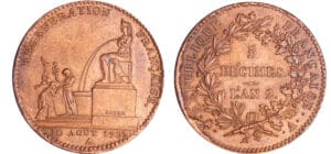 France - Convention (1792-1795) - 5 décimes régénération - An 2, 1793 (Paris)
