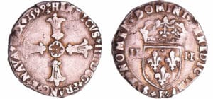 France - Henri IV (1589-1610) - Quart d'écu à la croix feuillue - 1599 K (Bordeaux)