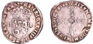 France - Henri IV (1589-1610) - Quart d'écu du Dauphiné - 1603 Z (Grenoble)