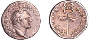 Vespasien - Denier - (76, Rome) - Caducée ailé