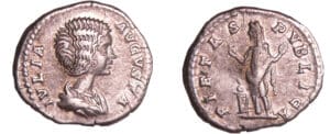 Julia Domna - Denier (203, Rome) - La Piété