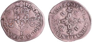 France - Henri II (1547-1559) - Douzain aux croissants - 1550 E (Tours)