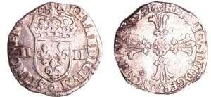 France - Henri IV (1589-1610) - Quart d'écu à la croix feuillue - 1603 9 (Rennes)