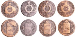 France - Convention (1792-1795) - Sol à la balance type FRANCOISE - An II - Lot de 4 monnaies