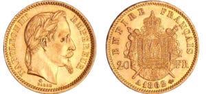 France - Napoléon III (1852-1870) - 20 francs tête laurée 1862 A (Paris) grand A