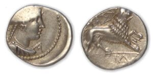 MARSEILLE - Drachme légère (130-121 av. J.-C.) Lion à droite