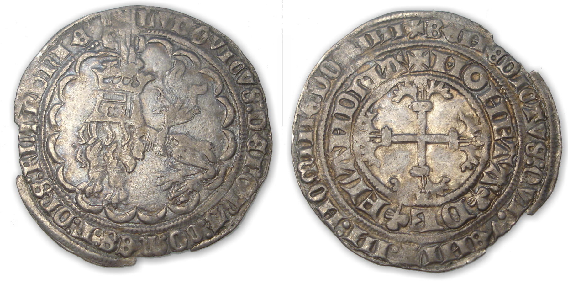 Flandres Louis de MALE Double gros 1366-1384 Flandres Louis de MALE Double gros 1366-1384